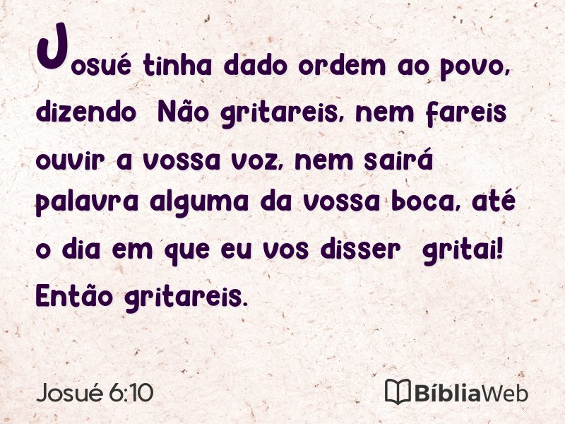 Josué 6:10 em imagem para compartilhar