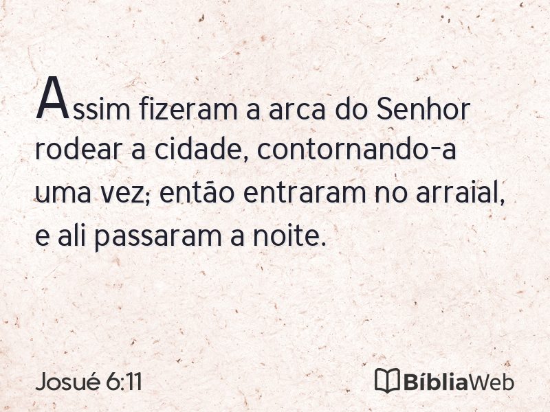 Josué 6:11 em imagem para compartilhar