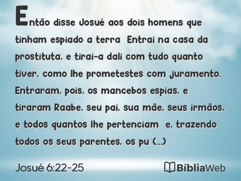 Josué 6:22-25 em imagem para compartilhar