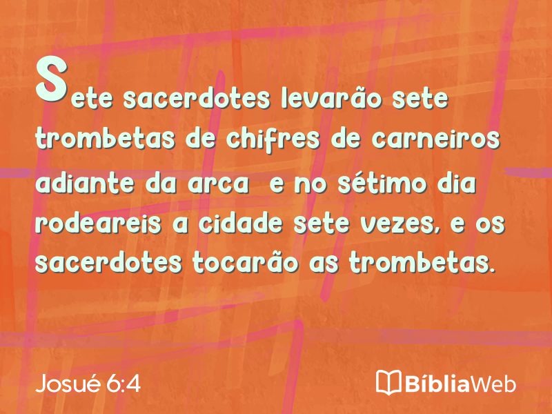 Josué 6:4 em imagem para compartilhar