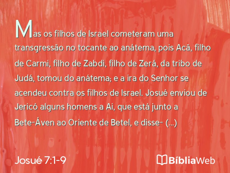 Josué 7:1-9 em imagem para compartilhar