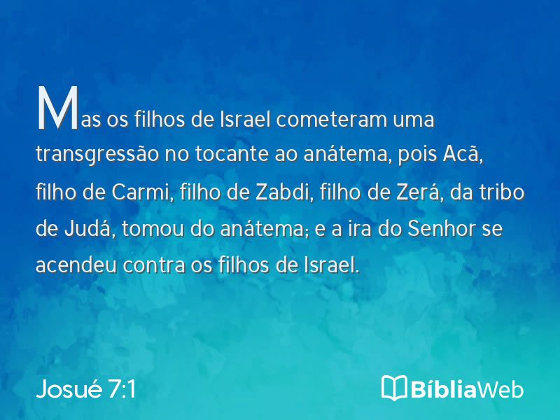 Josué 7:1 em imagem para compartilhar