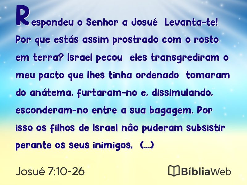 Josué 7:10-26 em imagem para compartilhar