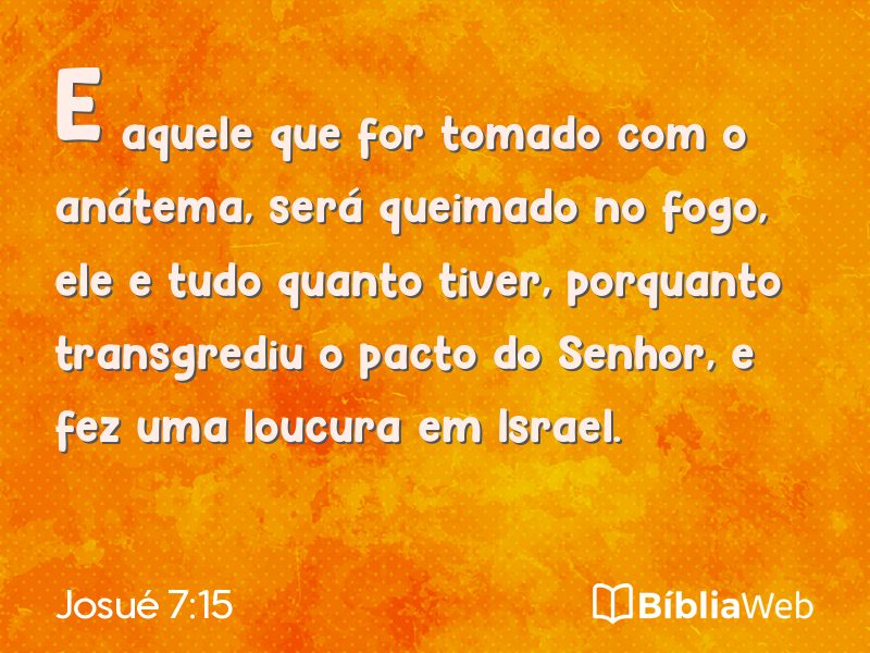 Josué 7:15 em imagem para compartilhar