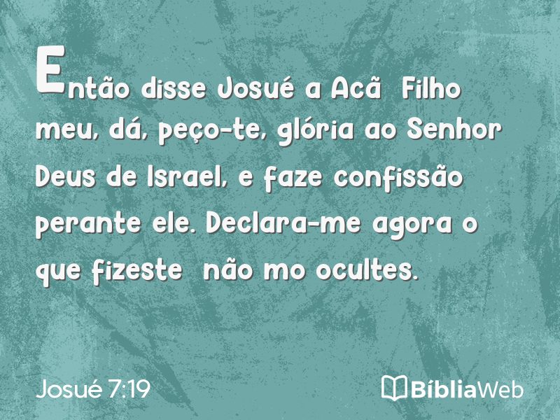 Josué 7:19 em imagem para compartilhar