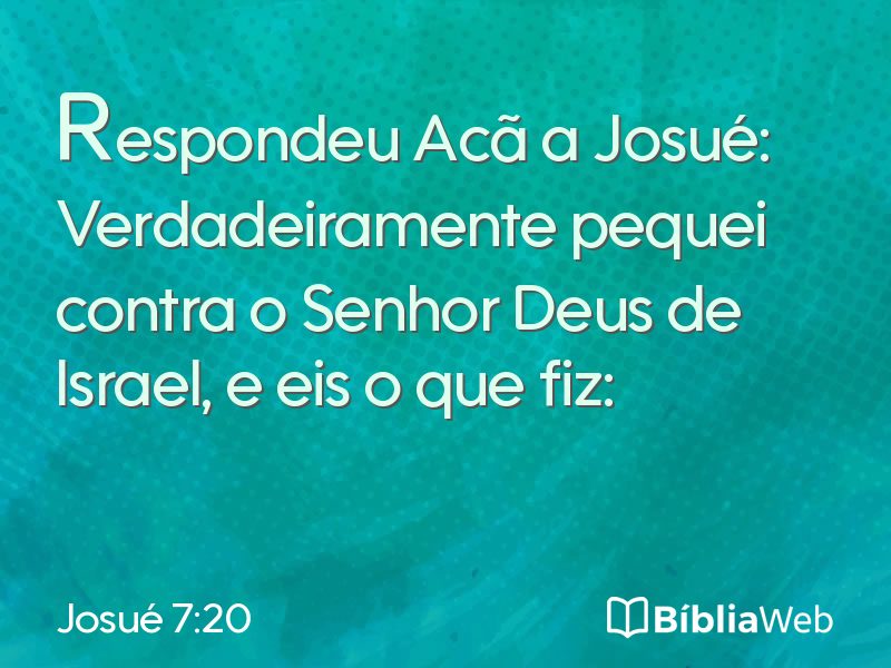 Josué 7:20 em imagem para compartilhar