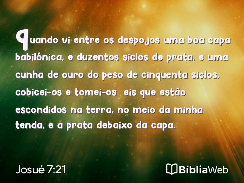 Josué 7:21 em imagem para compartilhar
