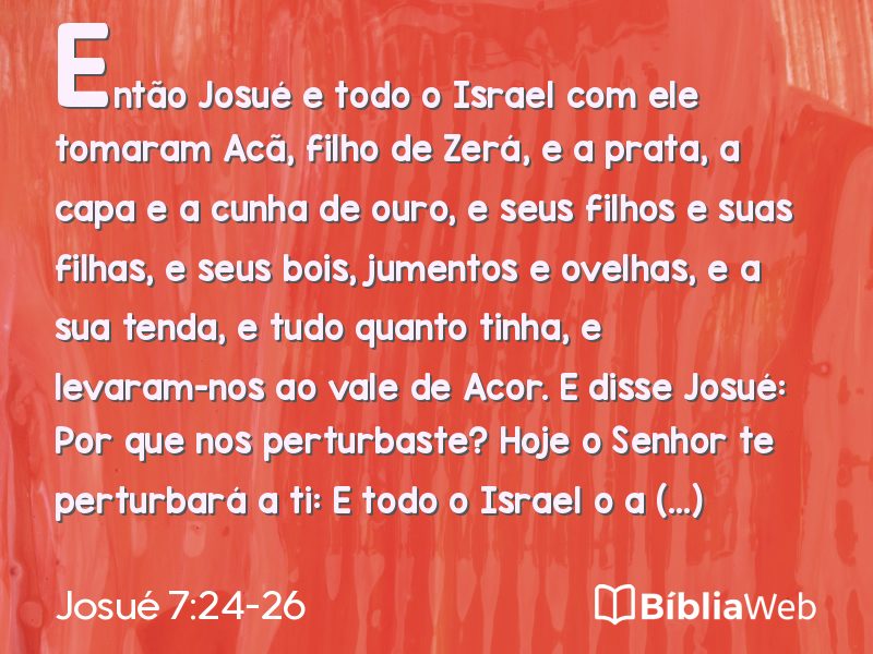 Josué 7:24-26 em imagem para compartilhar