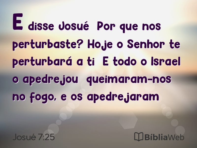 Josué 7:25 em imagem para compartilhar