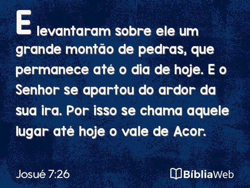 Josué 7:26 em imagem para compartilhar