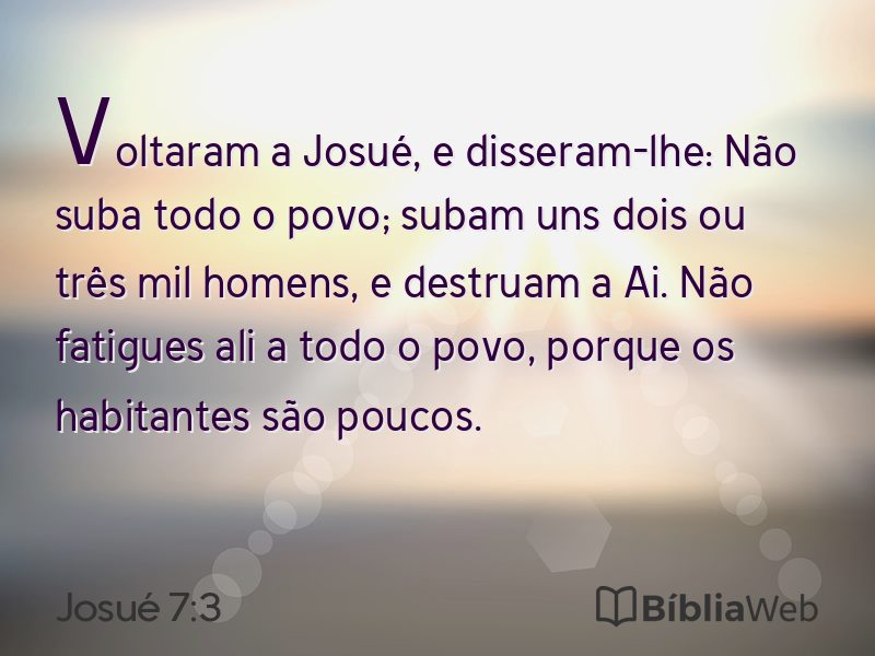 Josué 7:3 em imagem para compartilhar
