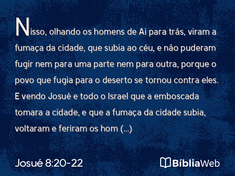 Josué 8:20-22 em imagem para compartilhar