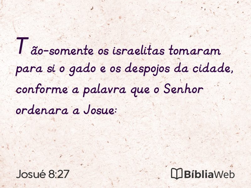 Josué 8:27 em imagem para compartilhar