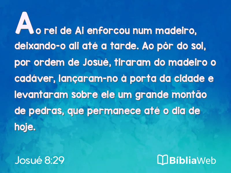 Josué 8:29 em imagem para compartilhar