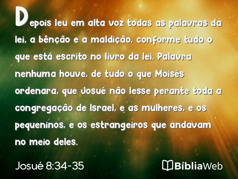 Josué 8:34-35 em imagem para compartilhar