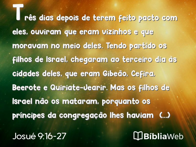 Josué 9:16-27 em imagem para compartilhar