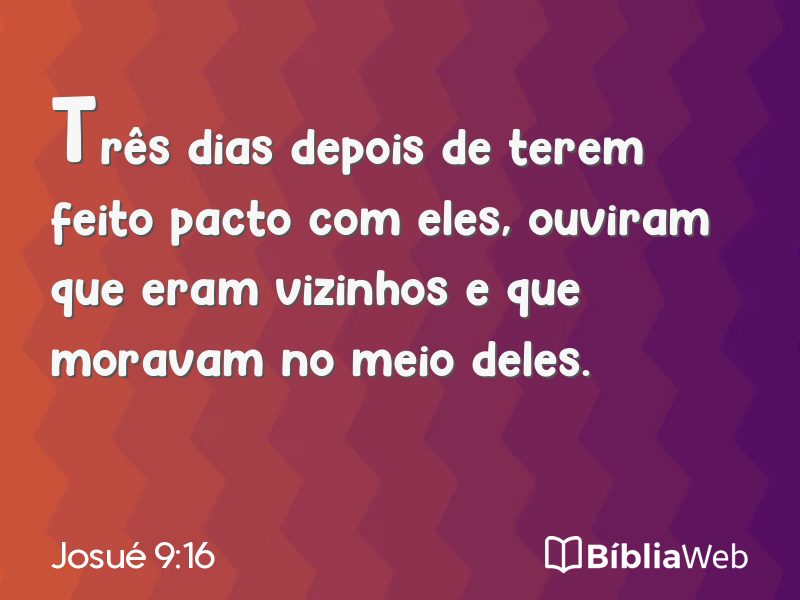 Josué 9:16 em imagem para compartilhar