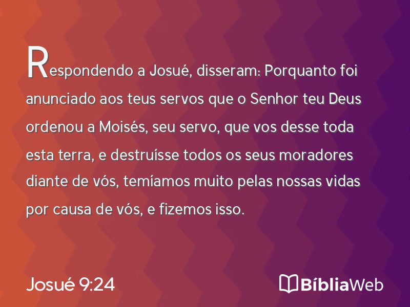 Josué 9:24 em imagem para compartilhar