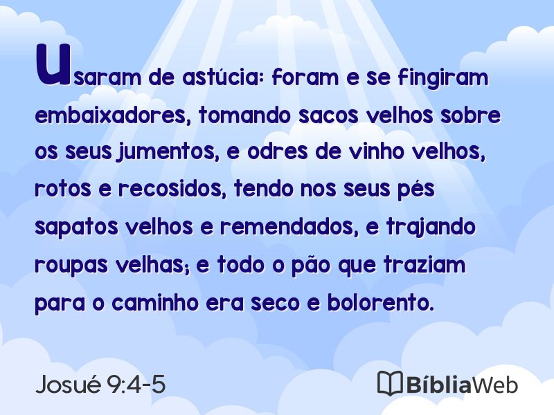 Josué 9:4-5 em imagem para compartilhar