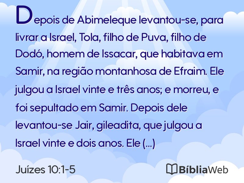 Juízes 10:1-5 em imagem para compartilhar