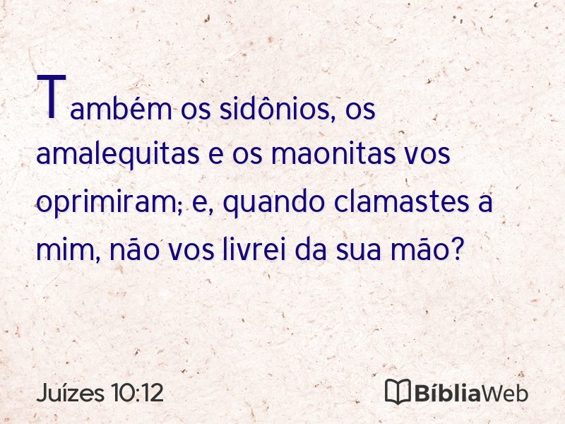 Juízes 10:12 em imagem para compartilhar