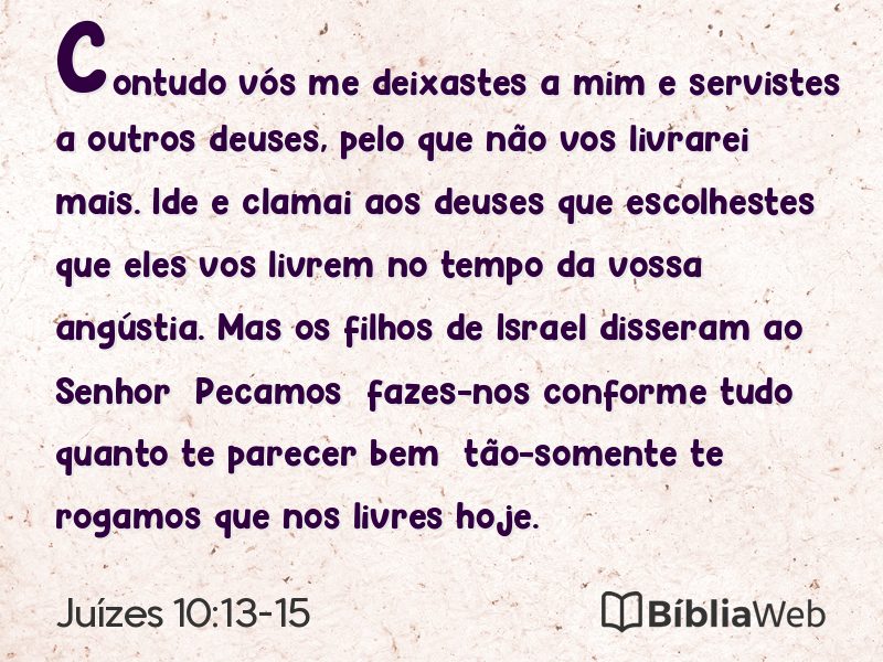 Juízes 10:13-15 em imagem para compartilhar