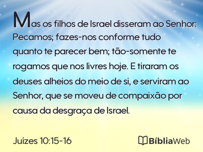 Juízes 10:15-16 em imagem para compartilhar