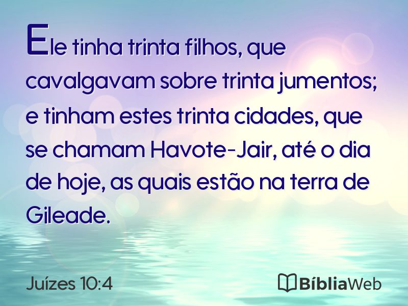 Juízes 10:4 em imagem para compartilhar