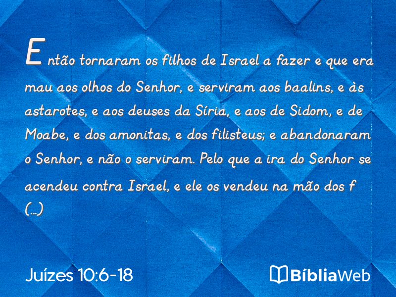 Juízes 10:6-18 em imagem para compartilhar