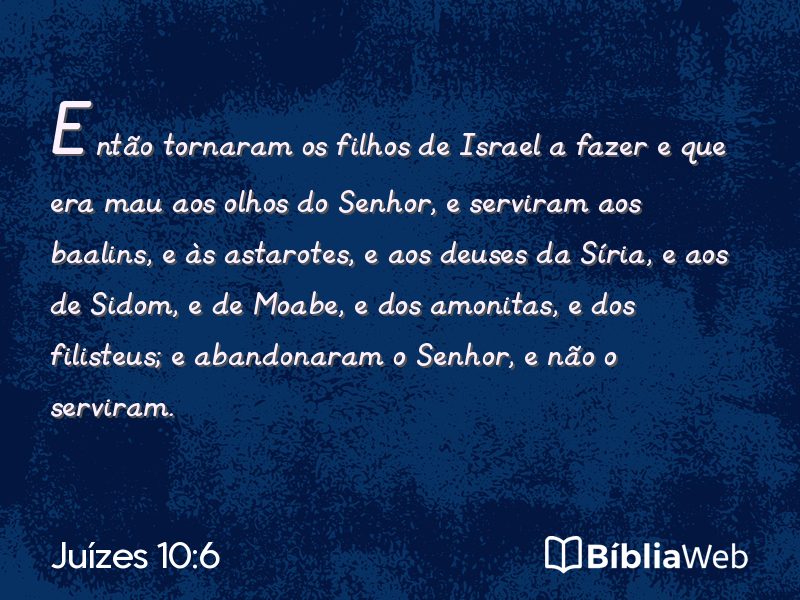 Juízes 10:6 em imagem para compartilhar