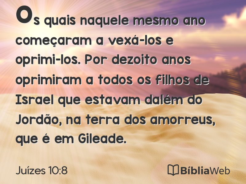Juízes 10:8 em imagem para compartilhar