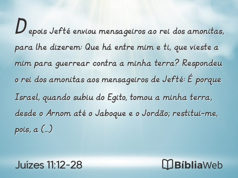 Juízes 11:12-28 em imagem para compartilhar