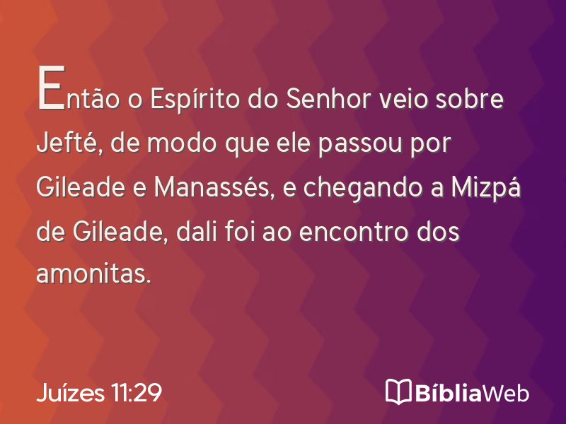 Juízes 11:29 em imagem para compartilhar