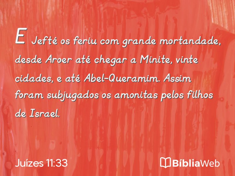 Juízes 11:33 em imagem para compartilhar