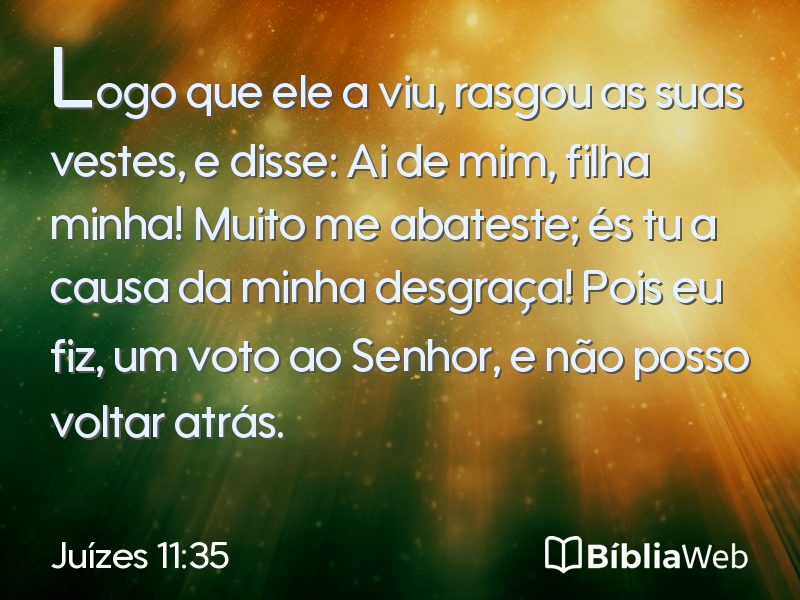 Juízes 11:35 em imagem para compartilhar