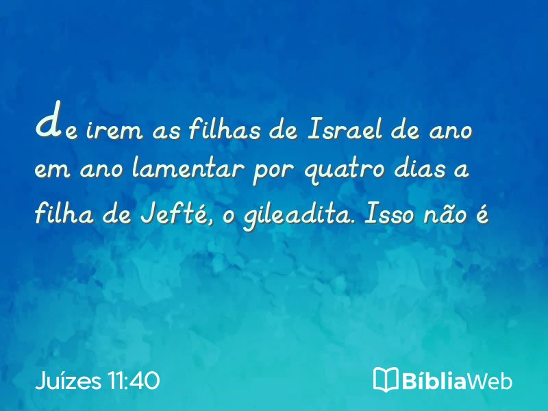 Juízes 11:40 em imagem para compartilhar