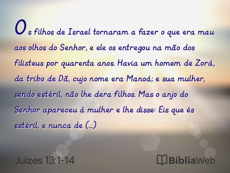 Juízes 13:1-14 em imagem para compartilhar