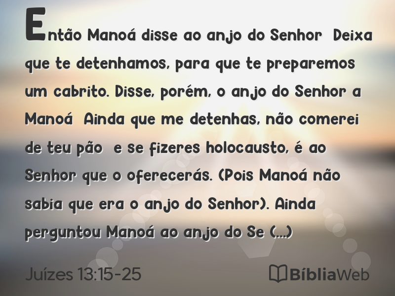 Juízes 13:15-25 em imagem para compartilhar