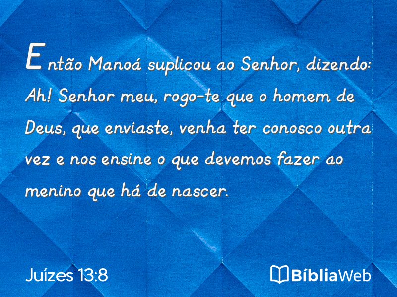 Juízes 13:8 em imagem para compartilhar