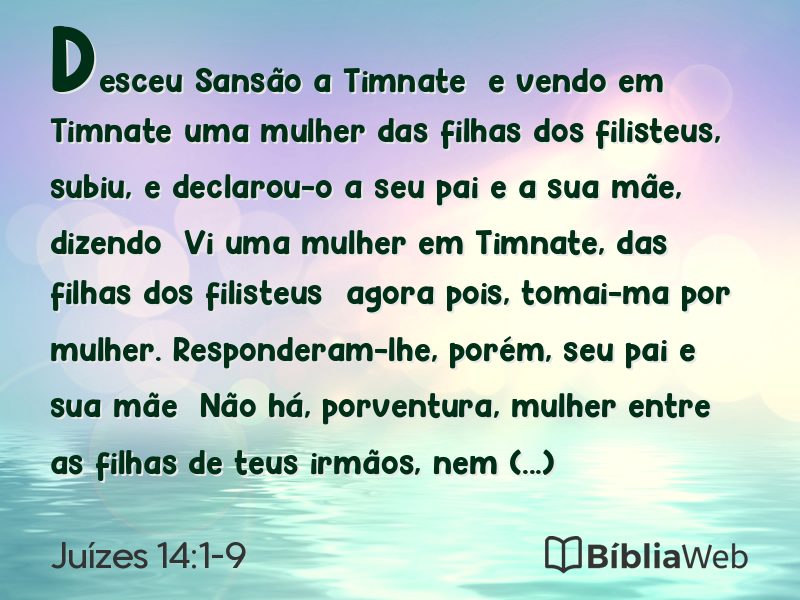 Juízes 14:1-9 em imagem para compartilhar