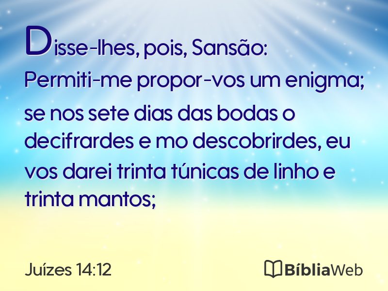 Juízes 14:12 em imagem para compartilhar