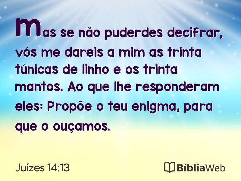 Juízes 14:13 em imagem para compartilhar