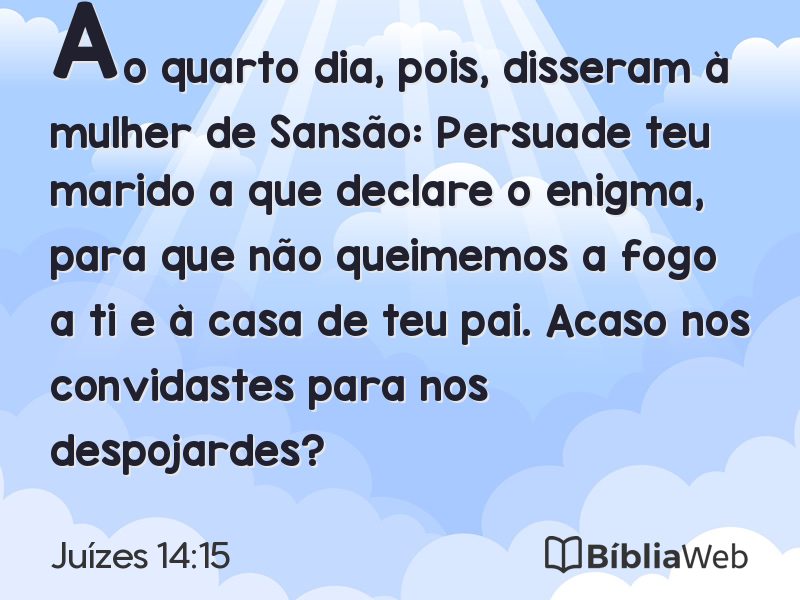 Juízes 14:15 em imagem para compartilhar