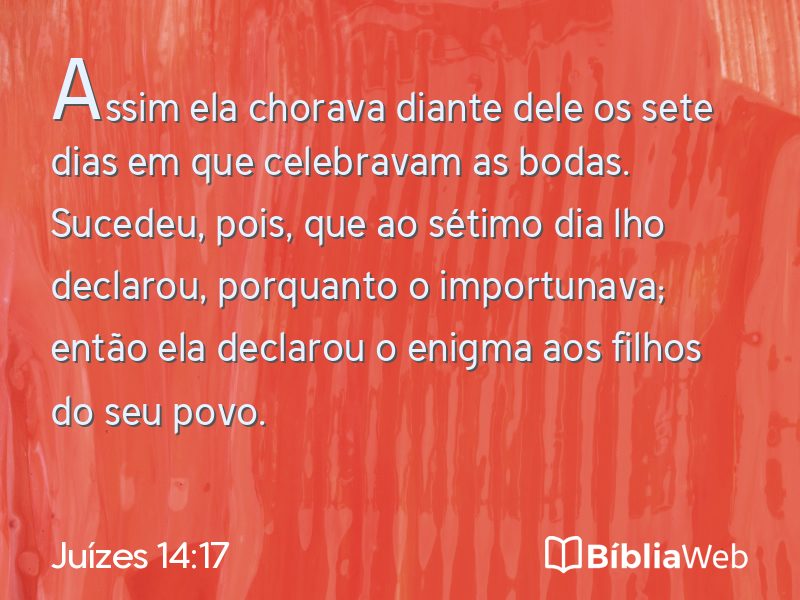 Juízes 14:17 em imagem para compartilhar