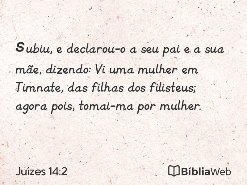 Juízes 14:2 em imagem para compartilhar