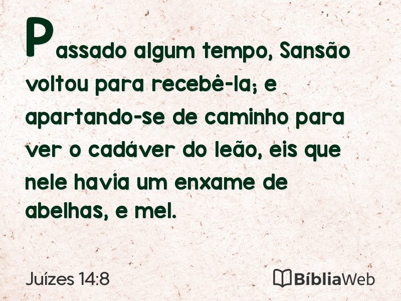 Juízes 14:8 em imagem para compartilhar