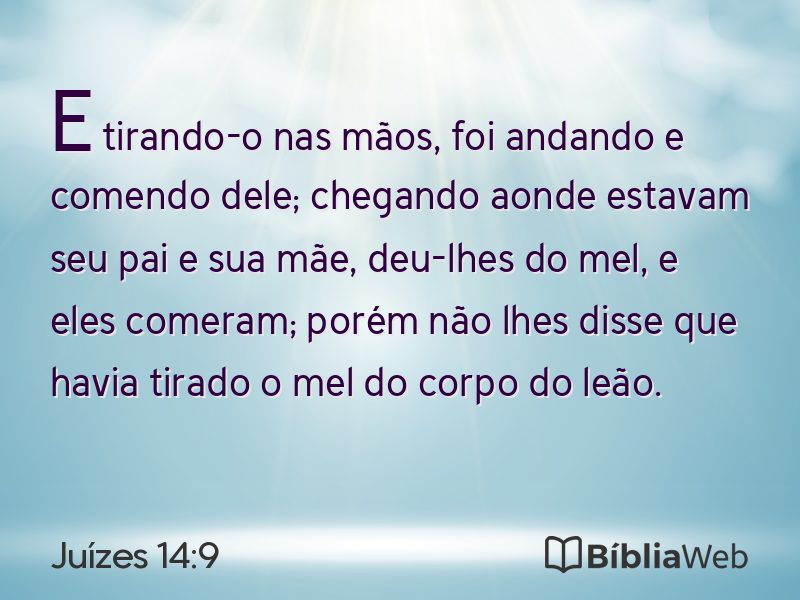 Juízes 14:9 em imagem para compartilhar