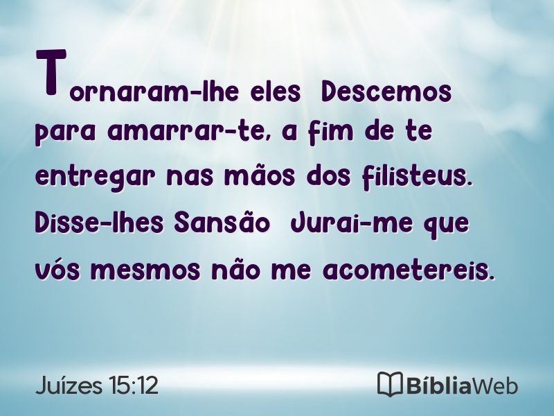Juízes 15:12 em imagem para compartilhar