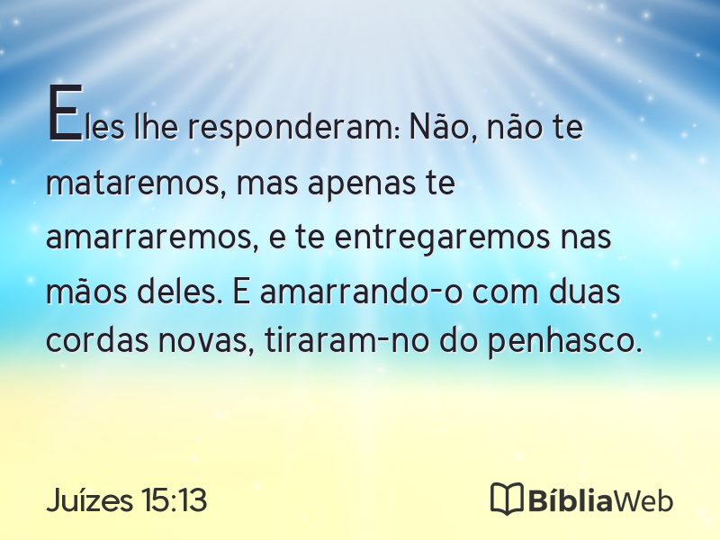 Juízes 15:13 em imagem para compartilhar