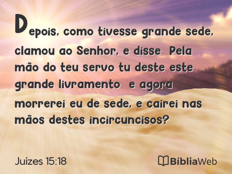 Juízes 15:18 em imagem para compartilhar